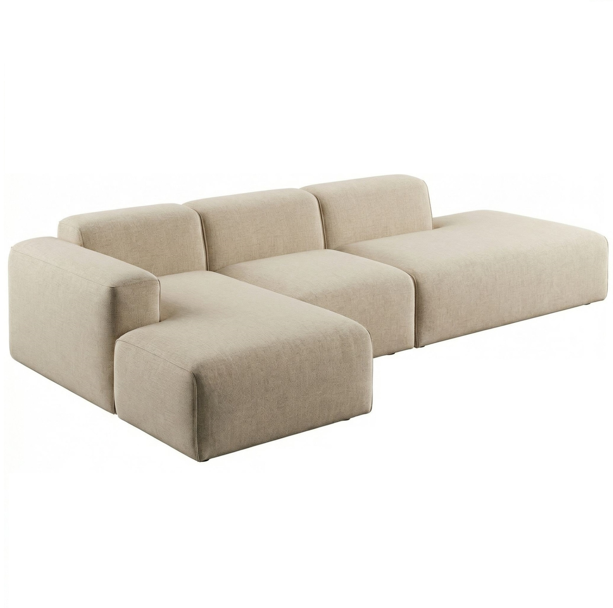 MEBELIONER Диван KLO размер R 320х160х78 + пуф 90x65
